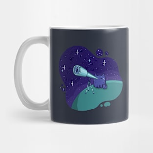 Stargazing Cat - Cute Space Lover Design Mug